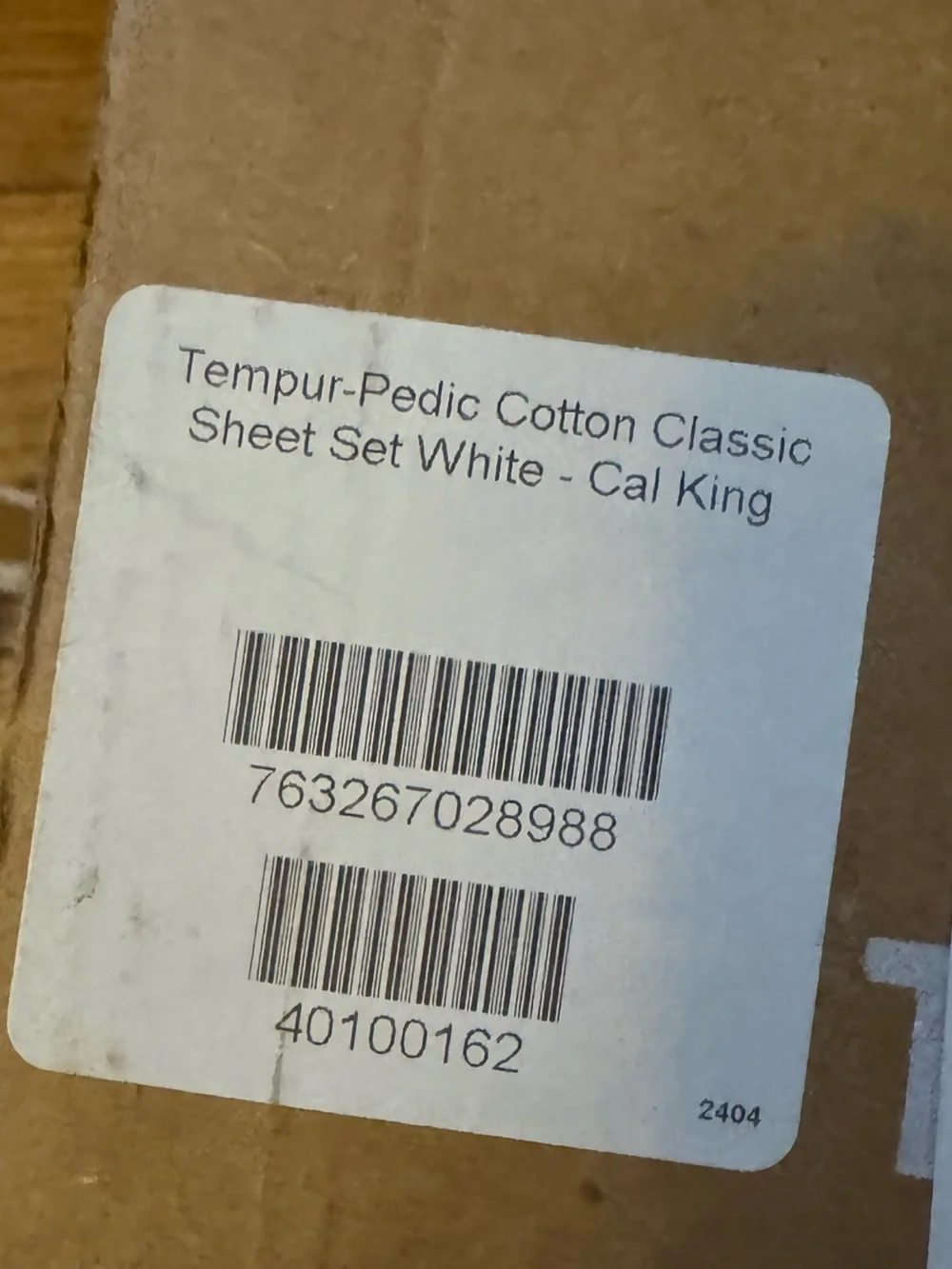 Tempur-Pedic Cotton Classic Sheet Set White - Cal King